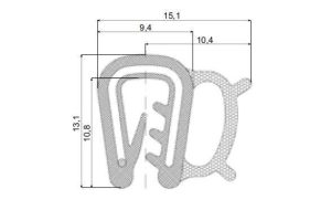 Rubberprofiel Ballonprofiel-13,1x10,4 (S=2 mm) - Rubber profile