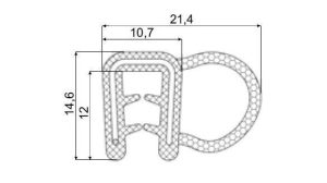 Rubberprofiel Ballonprofiel-10,7x16 (S=1,5-3 mm)-Rubber profile
