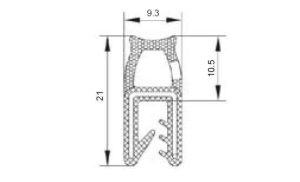 Rubberprofiel Ballonprofiel-11x16 (S=1-3 mm) - Rubber profile