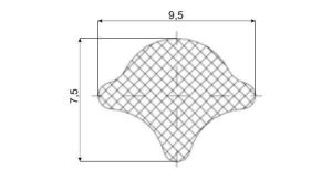 Rubber profile Pees-9,5x7,5 (Zilver) Pees-9,5x7,5 (Zilver) - Rubber profile