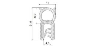Rubber profile Balloon profile-11x21.5 (S=1-3 mm) Balloon profile-11x21.5 (S=1-3 mm) - Rubber profile