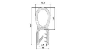 Rubber profile Balloon profile-13.2x33.8 (S=4-6 mm) Balloon profile-13.2x33.8 (S=4-6 mm)-Rubber profile